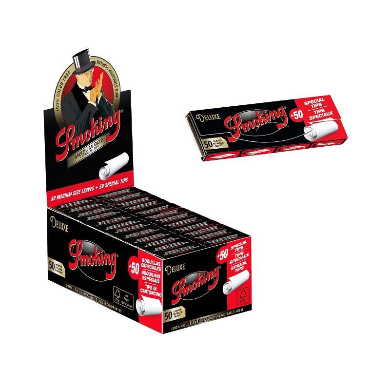 Smoking Deluxe Medium 50 Folhas – Pack 25 Maços