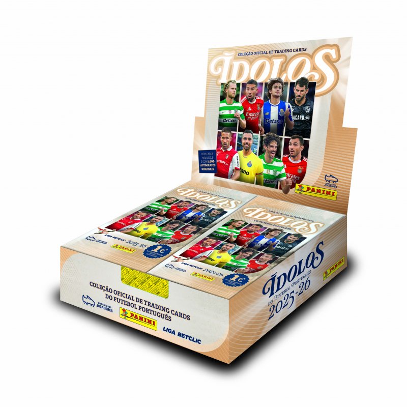 Panini – Cartas Ídolos Liga Portugal 25/26 – Caixa 24 Saquetas (6 Cartas Cada)