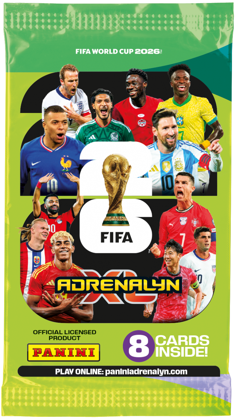Panini Adrenalyn XL FIFA World Cup 2026 – Caixa 24 Saquetas (8 Cartas Cada)