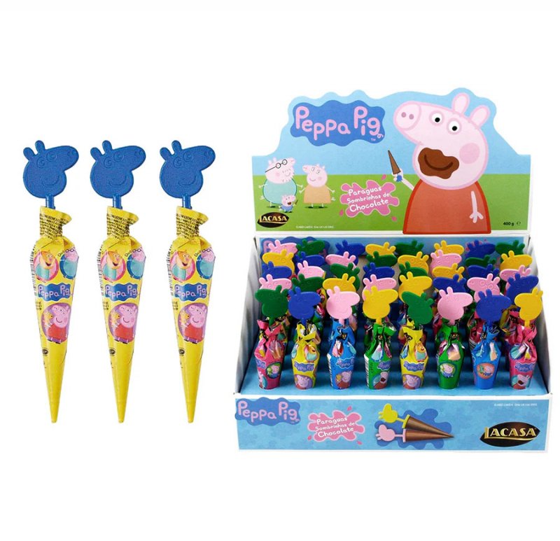 Peppa Pig Sombrinhas de Chocolate 10g – Display 40