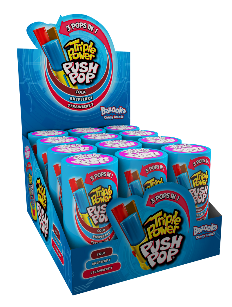 Push Pop 3 Sabores – Triple Power – Display 12 Unidades