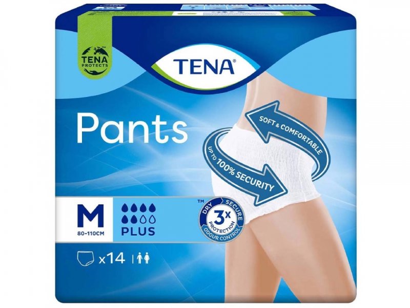 TENA Pants Plus Incontinência Tamanho M - 14 Unidades